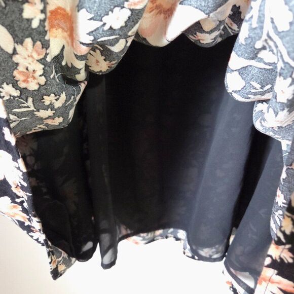 EUC AMERICAN EAGLE OUTFITTERS FLORAL DEEP SCOOP NECK BABYDOLL DRESS SIZE M - Picture 12 of 16